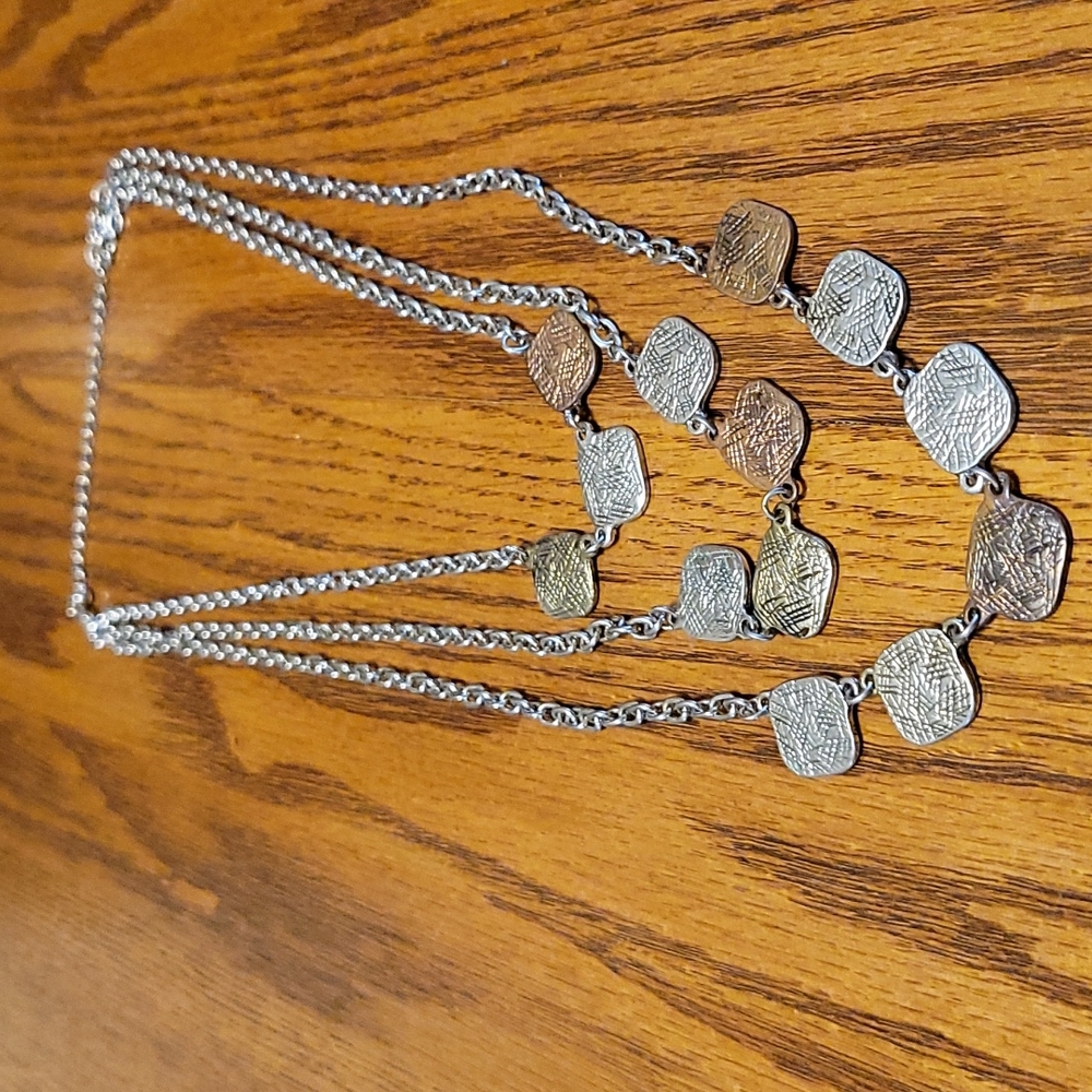 Silver Three Strand Necklace